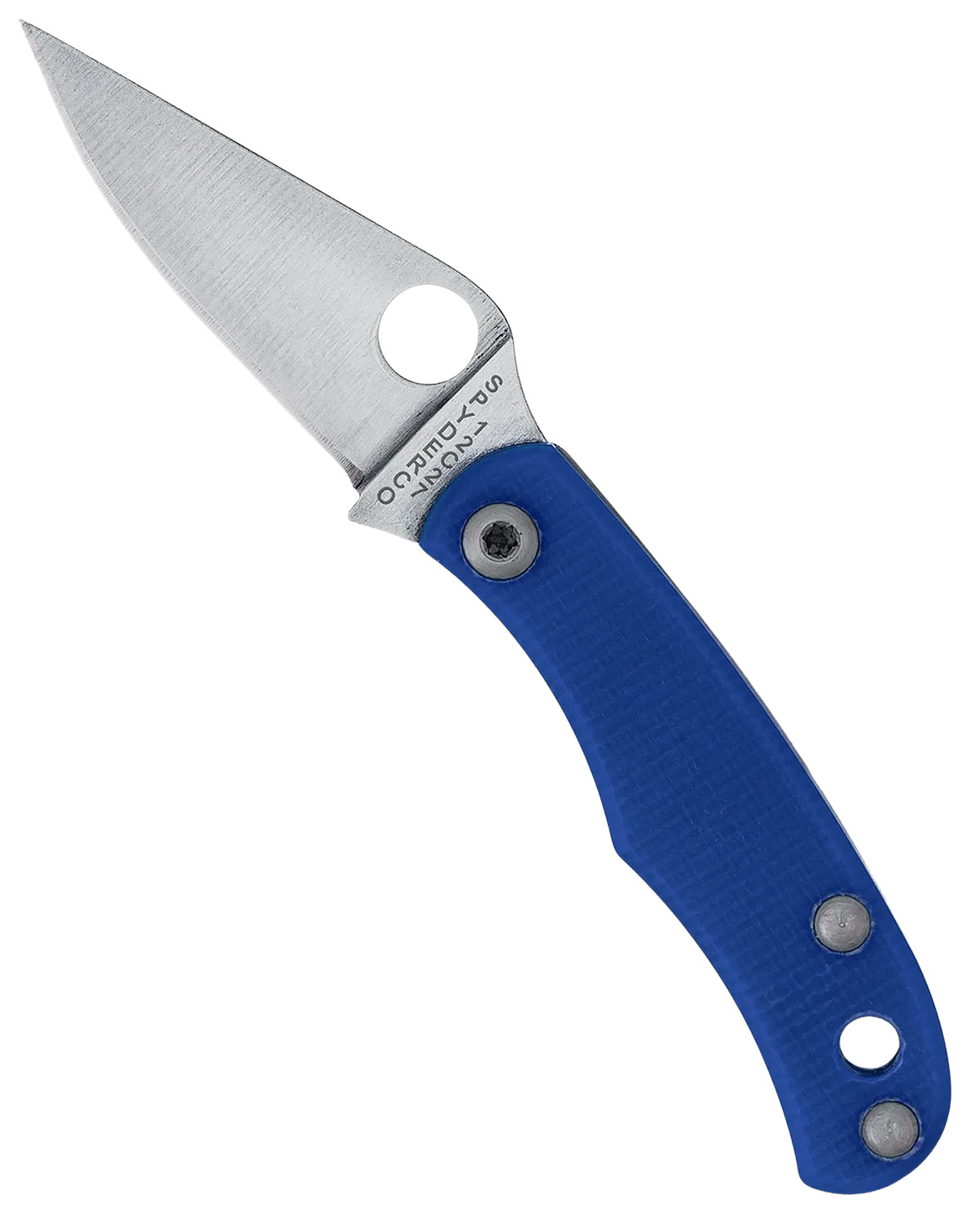 Spyderco C133GBLP Bug 1.27″ Satin 12C27 Sandvik SS Blade, Blue Textured G10 Handle