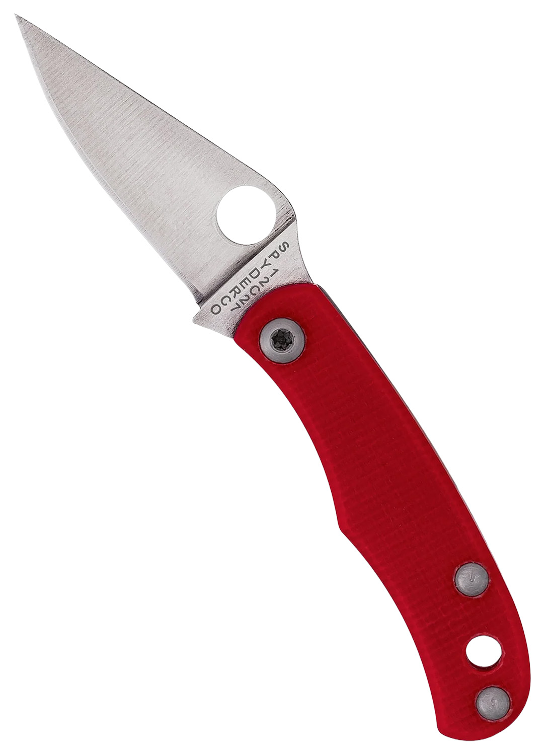 Spyderco C133GRDP Bug 1.27″ Satin 12C27 Sandvik SS Blade, Red Textured G10 Handle