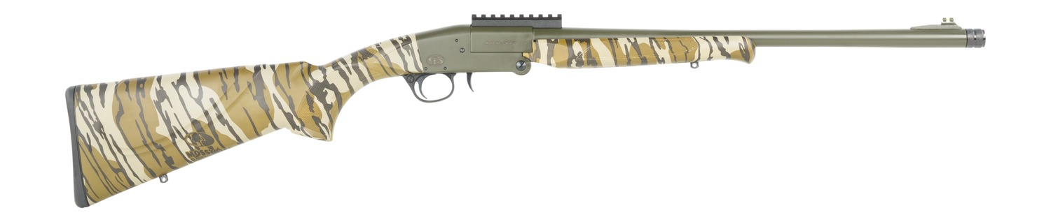 Charles Daly 930424 101  Full Size 20 Gauge Break Open 3″ 1rd Black Steel Single Shot Barrel & Receiver w/Picatinny Rail, Fixed Mossy Oak Bottomland Synthetic Stock, Beretta Benelli Mobil Choke System