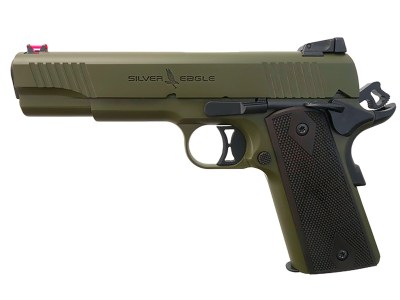 T R Imports 191145GREEN 1911 45 ACP 7+1 Overall Green Cerakote, Walnut Grip