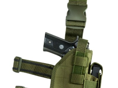 NcStar CVDLHOL2954G Drop Leg  Leg Green PVC Fabric Leg Fits Full Size Semi-Auto Fits Compact Semi-Auto Right Hand