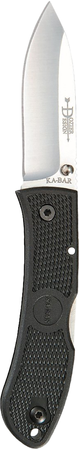 Ka-Bar 4062 Dozier Hunter 3″ Folding Drop Point Plain AUS-8A SS Blade, Black Zytel Handle, Includes Pocket Clip