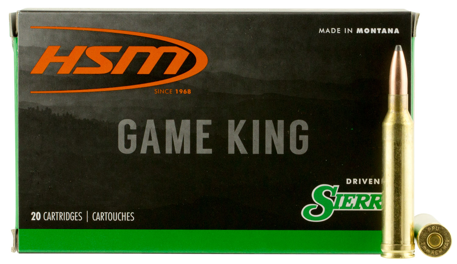 HSM 7MMMAG6N Game King  7mm Rem Mag 160 gr Sierra GameKing Spitzer Boat Tail 20 Per Box/ 20 Case