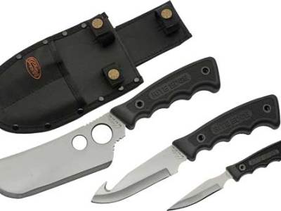 SZCO RITE EDGE 3PC SKINNING – SET W/BLACK RUBBER HNDL/SHEATH
