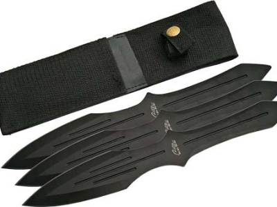 SZCO RITE EDGE 9.75″ THROWING – KNIFE BLACK 3PC SET W/SHEATH