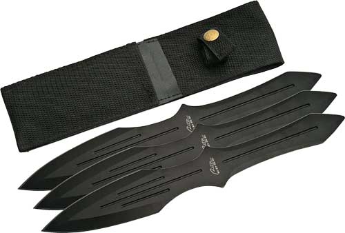 SZCO RITE EDGE 9.75″ THROWING – KNIFE BLACK 3PC SET W/SHEATH