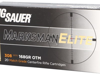 Sig Sauer E308M120 Marksman Elite  308 Win 168 gr Open Tip Match 20 Per Box/ 25 Case