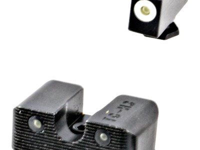 TruGlo TG231G2W Tritium Pro  High, White Outline Tritium Front/ Green Tritium Rear/Black Nitride Fortress Frame, Compatible w/Most Glock Except MOS, Front Post/Rear Dovetail Mount