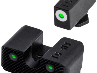 TruGlo TG231G1W Tritium Pro  Low, White Outline Tritium Front/Green Tritium Rear/Black Nitride Fortress Frame, Compatible w/Most Glock Except MOS, Front Post/Rear Dovetail Mount