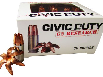 G2 Research G00617 Civic Duty  45ACP 164gr Copper Expansion Projectile 20 Per Box/25 Case