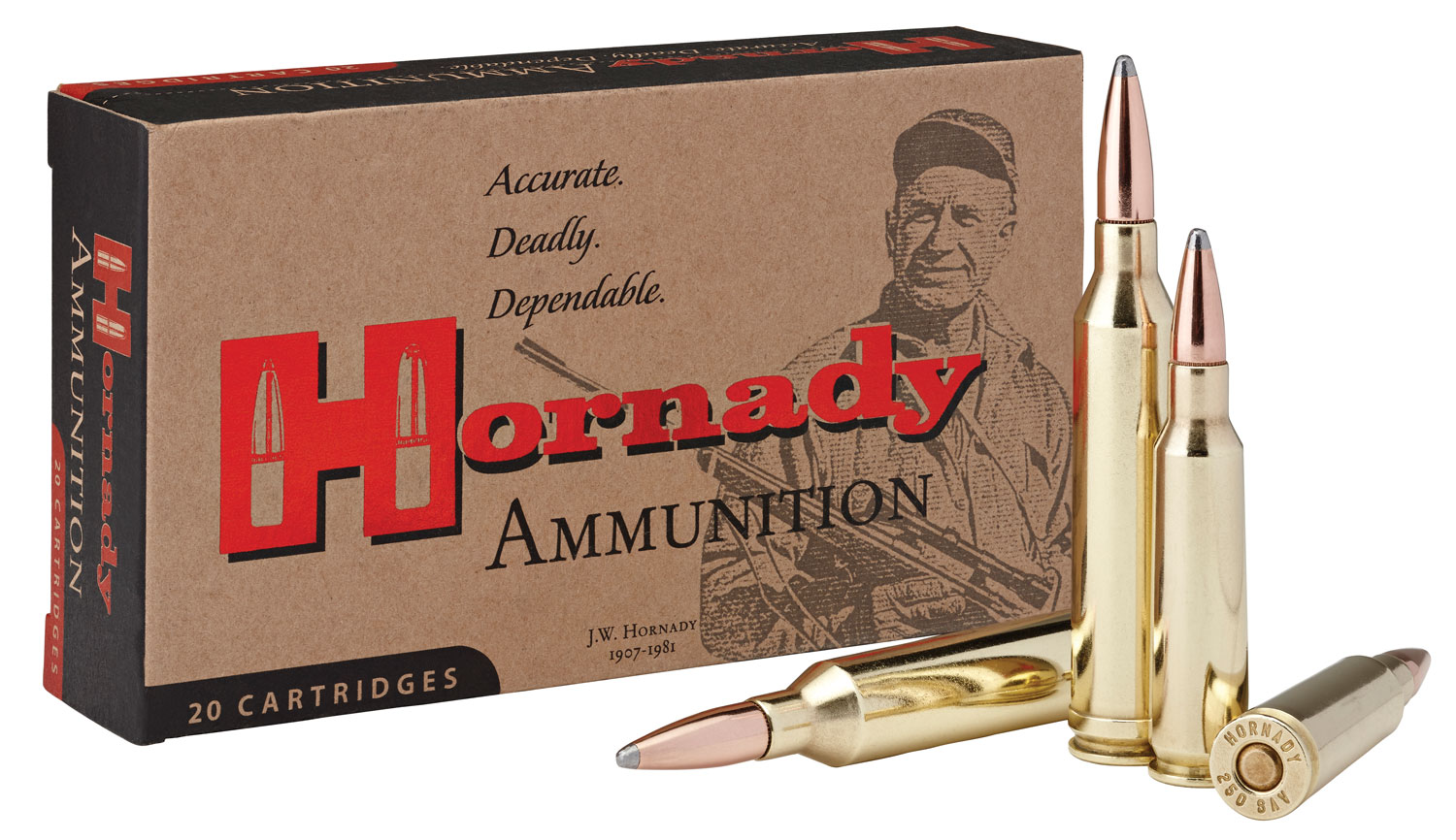 Hornady 8132 Custom  250Savage 100gr InterLock Spire Point 20 Per Box/10 Case