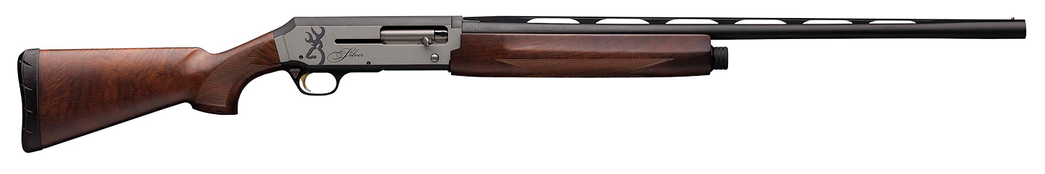 Browning 011413305 Silver Field 12 Gauge 26″ 3″ 4+1, Alloy Receiver With Silver/Matte Black  Bi-Tone  Finish, Satin Turkish Walnut Stock With Cut Checkering