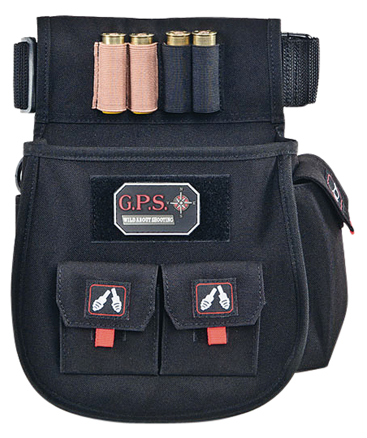 GPS Bags 1094CSP Deluxe Double Shotshell Pouch Black Polyester Waist Mount 30-52″ Belt