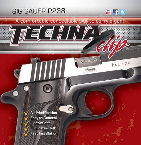 TECHNA CLIP HANDGUN RETENTION – CLIP SIG P238 RIGHT SIDE