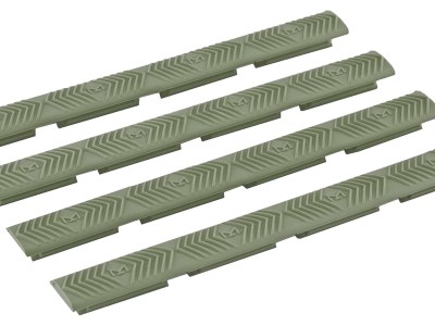 Ergo 4332OD WedgeLok Slot Cover  OD Green Rubber, 7 Slot Low Profile w/Aggressive Texture 4 Per Pack