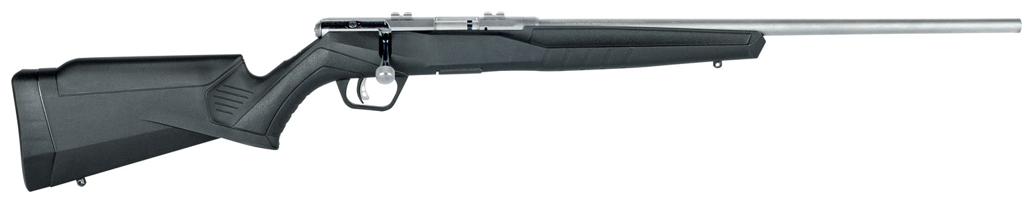 Savage Arms 70502 B Series FVSS Full Size 22 WMR 10+1 21″ Matte Button Rifled Barrel, Matte Drilled & Tapped Stainless Steel Receiver, Matte Black Fixed Synthetic Stock, Right Hand