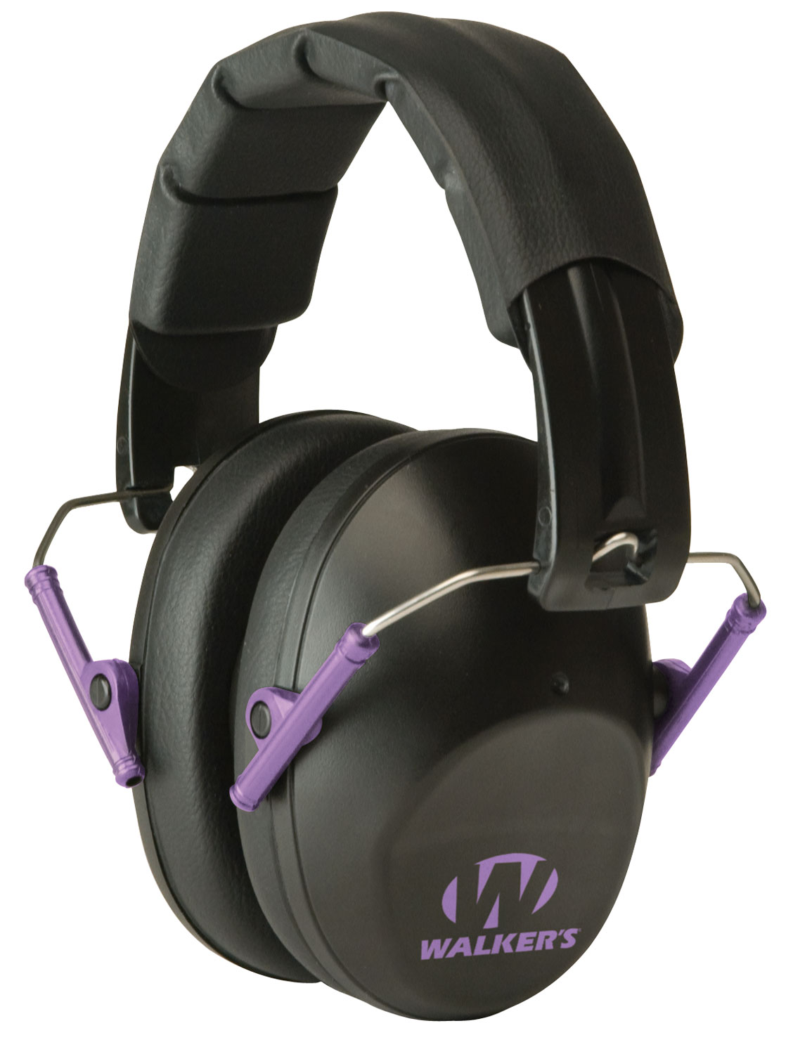 Walker’s GWPFPM1BKPU Pro Low Profile Passive Muff 22 dB Over the Head Black/Purple Accent Polymer