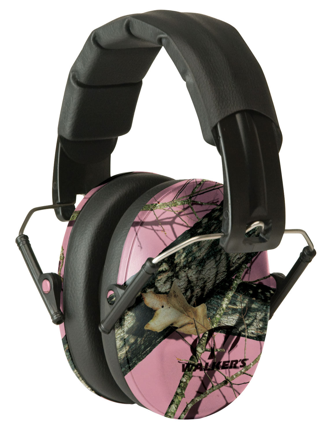 Walker’s GWPFPM1PKMO Pro Low Profile Passive Muff 22 dB Over the Head Mossy Oak/Pink Polymer