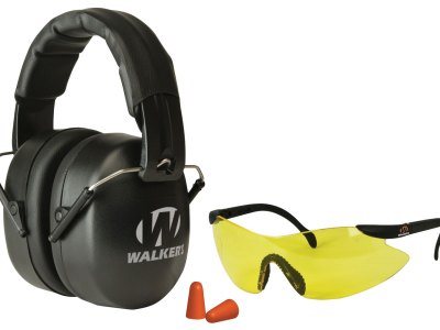 Walker’s GWPFM3GFP EXT Range Shooting Muff Combo Kit Includes Foam Ear Plugs, 31 db Over the Head Shooting Muff, Sport Glasses w/Polycarbonate Lens