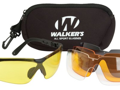 Walker’s GWPASG4L2 Sport Glasses Combo Adult Clear/Smoke Gray/Amber/Yellow Lens Polycarbonate Black Frame