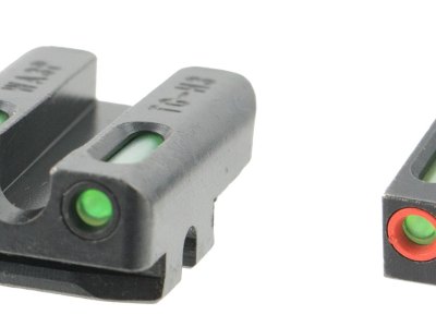 TruGlo TG13WA3PC TFX Pro  Black | Green Tritium & Fiber Optic Orange Outline Front Sight Green Tritium & Fiber Optic Rear Sight