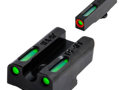 TruGlo TG13WA4PC TFX Pro  Black | Green Tritium & Fiber Optic Orange Outline Front Sight Green Tritium & Fiber Optic Rear Sight