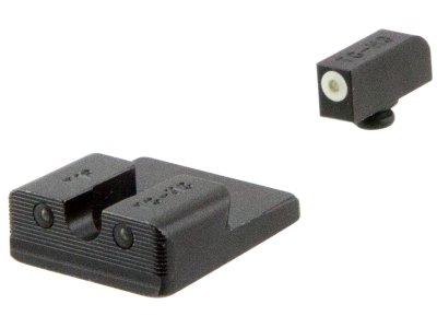 TruGlo TG231T2W Tritium Pro  Black | Green Tritium White Outline Front Sight Green Tritium Rear Sight