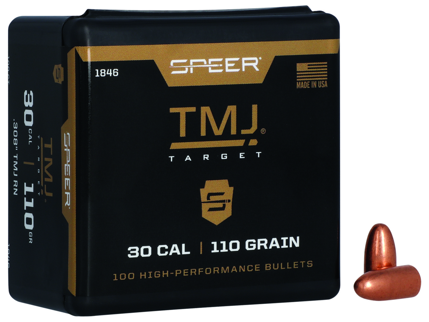 Speer 1846 TMJ  30Cal 110gr Total Metal Jacket Round Nose 100 Per Box/5 Case