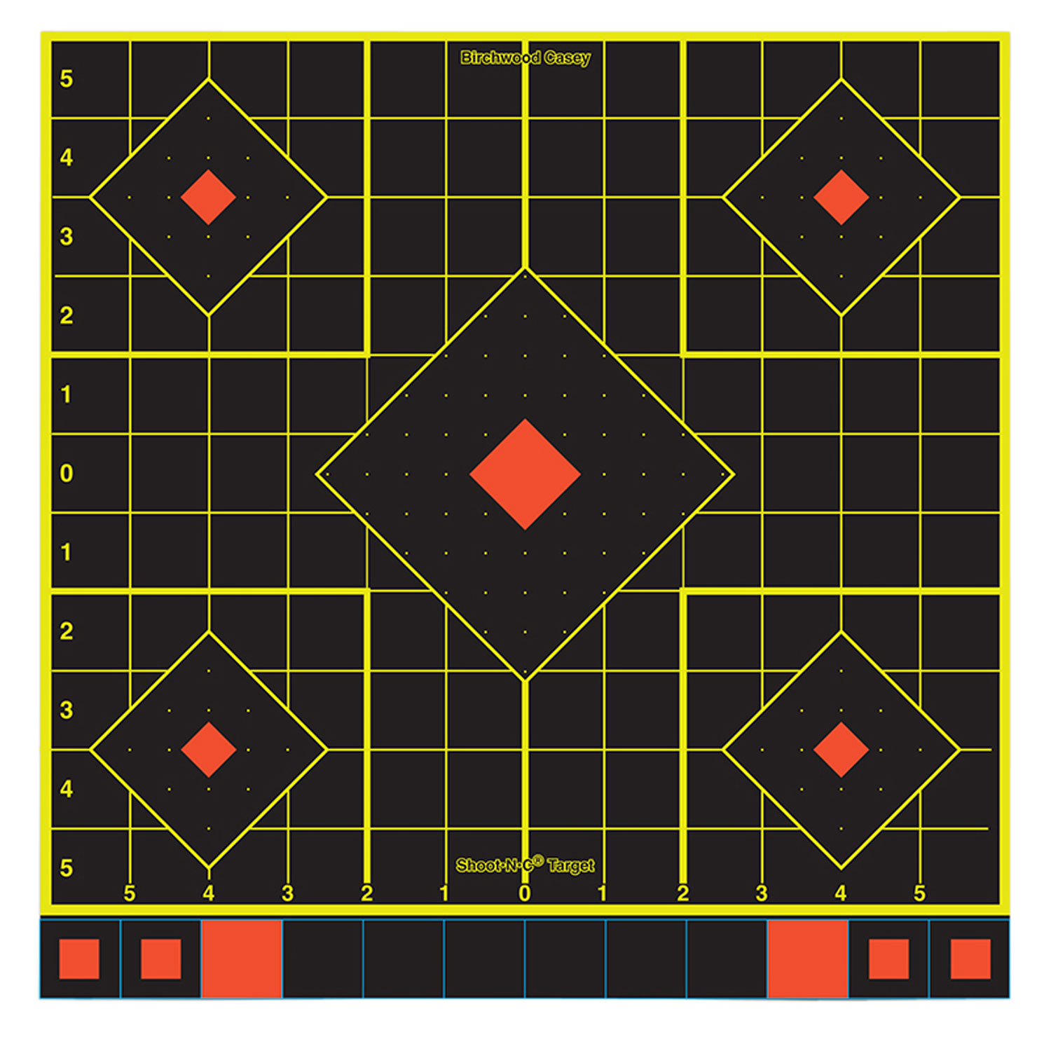 Birchwood Casey 34214 Shoot-N-C Reactive Target Self-Adhesive Paper Multi Color 12″ 5-Diamond 12 Pack