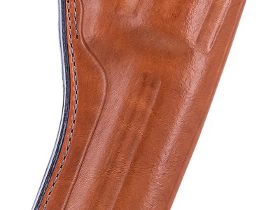 Bianchi 12688 111 Cyclone Belt Holster Size 09 OWB Open Bottom Style made of Leather with Tan Finish, Strongside/Crossdraw & Belt Loop Mount Type fits 8.3″ Barrel Colt Anaconda for Right Hand