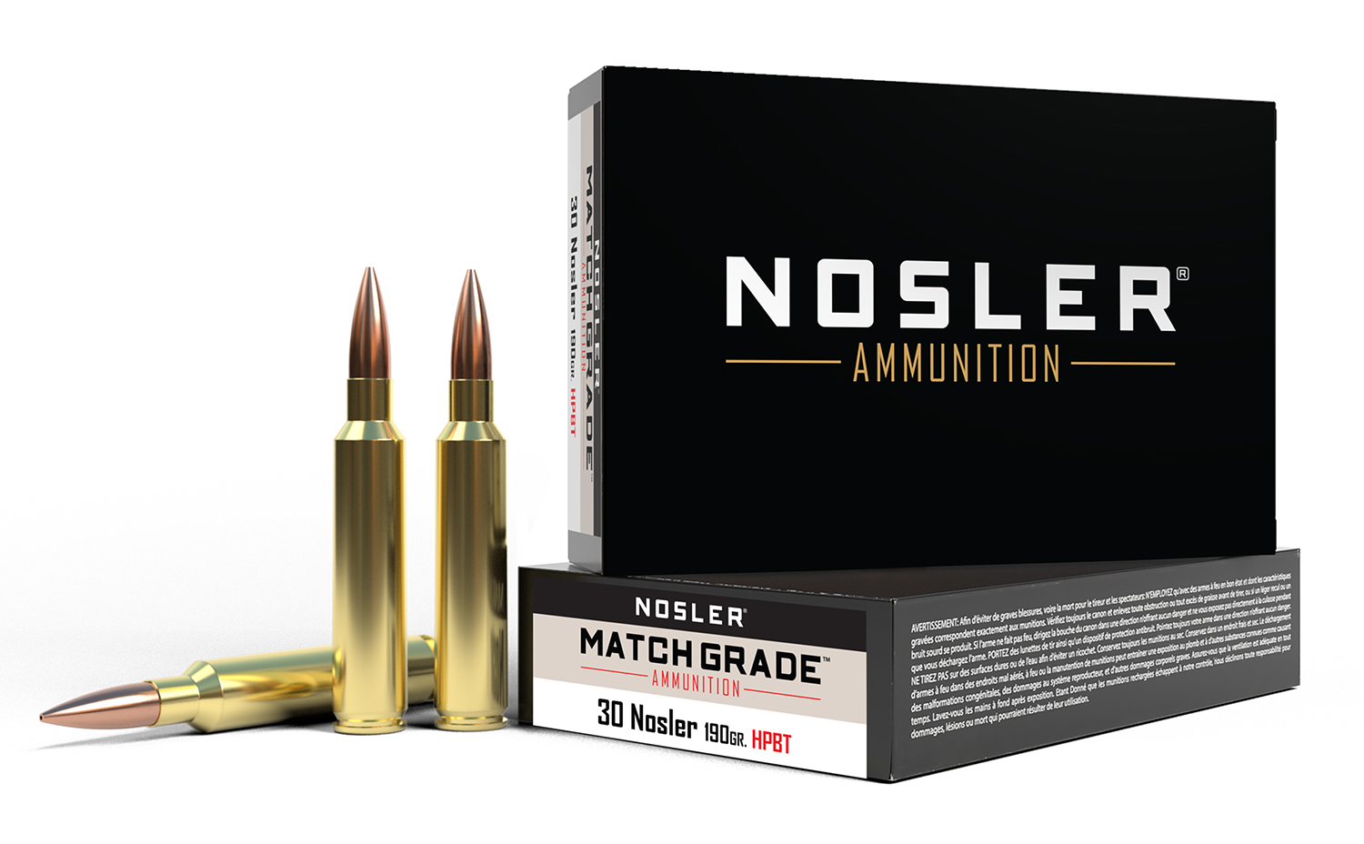 Nosler 60029 Match Grade  30Nosler 190gr Custom Competition Hollow Point Boat Tail 20 Per Box/10 Case