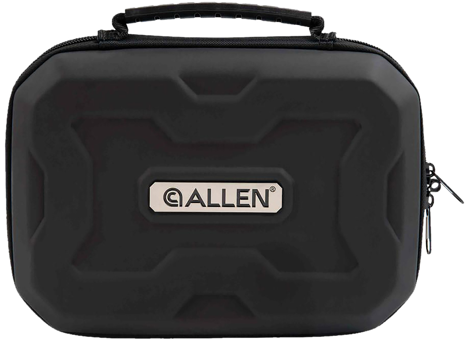 Allen 829 EXO  Handgun Case Black Polymer, Molded Carry Handle, Egg Crate Foam & Lockable Zippers 9″ x 6.25″ Interior Dimensions