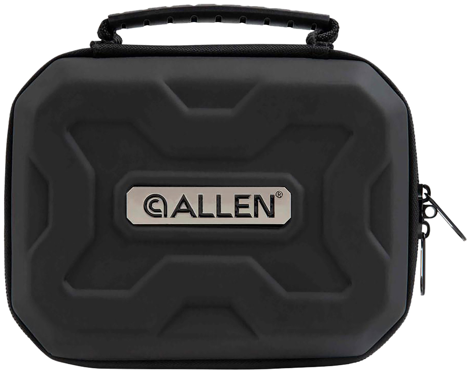 Allen 827 EXO  Handgun Case Black Polymer, Molded Carry Handle, Egg Crate Foam & Lockable Zippers 7″ x 5.25″