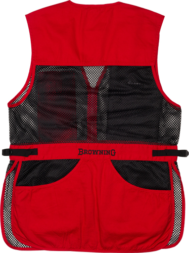 BROWNING MESH SHOOTING VEST – R-HAND 3XL BLACK/RED TRIM