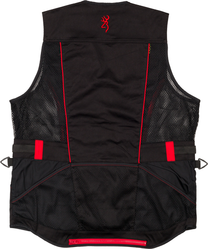 BROWNING ACE SHOOTING VEST – R-HAND XL BLACK/RED TRIM