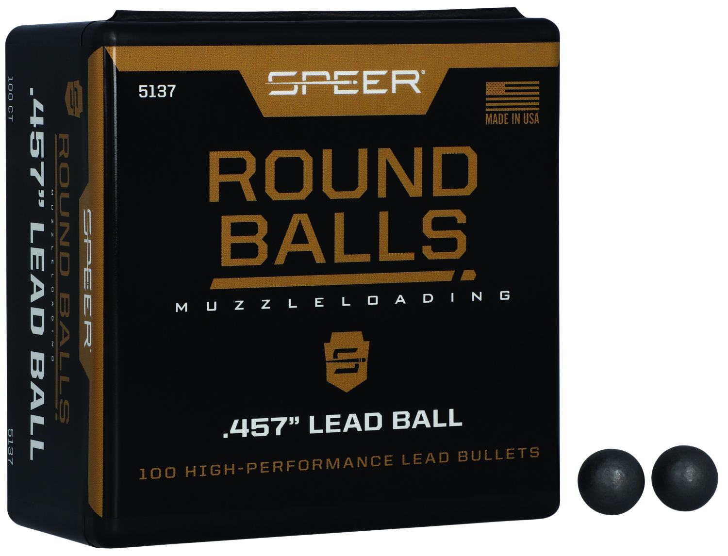 Speer 5137 Lead Balls  45Cal Lead Ball 143gr 100 Per Box/5 Case