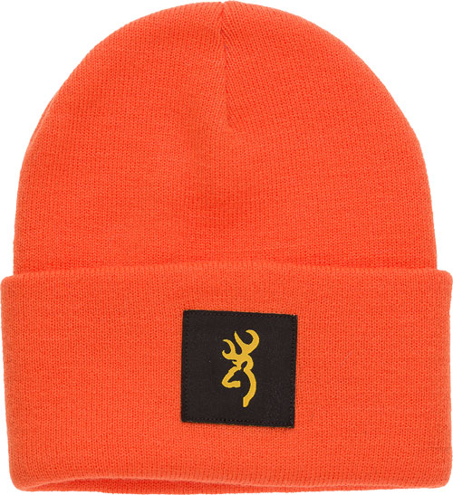 BROWNING STILL WATER BEANIE – BLAZE ORANGE W/BUCK MARK PATCH