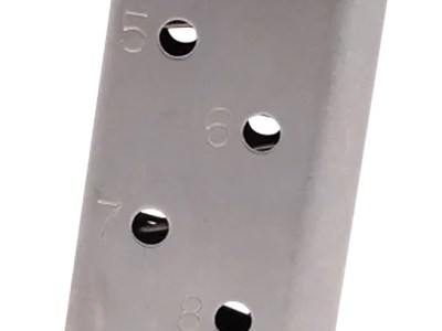 CMC Products 15150 Power Mag  10rd 45 ACP Fits 1911 Government Stainless Steel w/ Black Base Pad