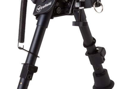 Firefield FF34023 Compact  Bipod 6-9″ Black Aluminum Swivel Stud Attachment or Picatinny Rail (Adapter Included)