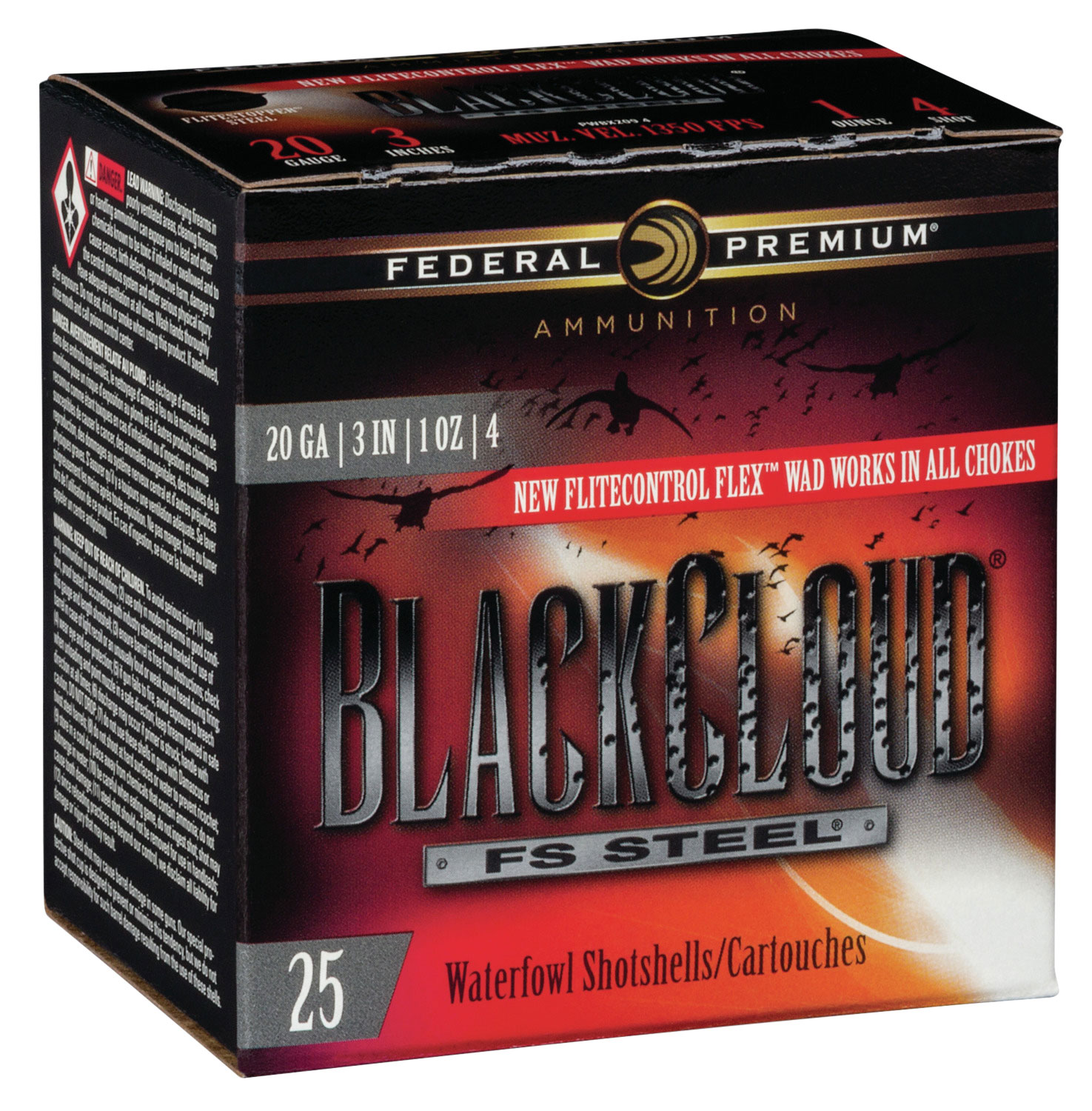 Federal PWBX2094 Black Cloud FS 20Gauge 3″ 1oz 4Shot 25 Per Box/10 Case