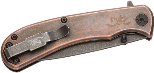 BROWNING KNIFE RIVET FOLDER – 3″ COPPER W/FINGER FLIPPER