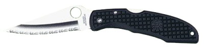 Spyderco  Endura  3.75″ Folding Clip Point Serrated VG-10 SS Blade/Black  Textured FRN Handle Includes Pocket Clip