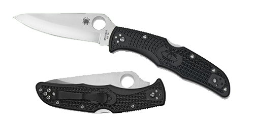 Spyderco C10PBK Endura 4 Lightweight 3.80″ Folding Drop Point Plain VG-10 SS Blade/Black  Textured FRN Handle Includes Pocket Clip