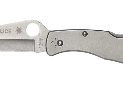 Spyderco C07P Police  4.13″ Folding Spear Point Plain VG-10 SS Blade Stainless Includes Pocket Clip