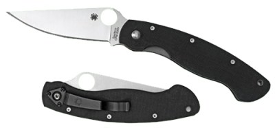 Spyderco C36GPE Military  4″ Folding Modified Clip Point Plain CPM S30V Stainless Steel Blade/G10 Black Handle