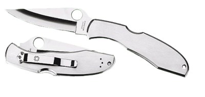 Spyderco C10P Endura II  3.88″ Folding Drop Point Plain VG-10 Stainless Steel Blade/Stainless Handle