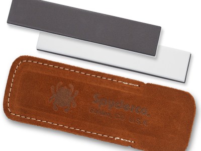Spyderco 303MF Double Stuff Sharpening Stone Ceramic Stone Sharpener Medium/Fine Black/White