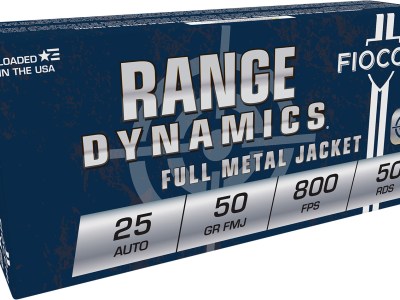 Fiocchi 25AP Range Dynamics  25ACP 50gr Full Metal Jacket 50 Per Box/20 Case