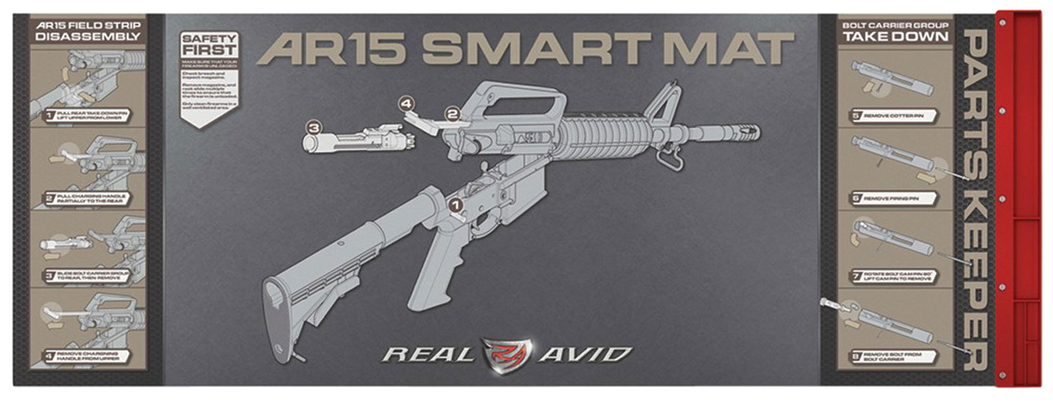 Real Avid AVAR15SM AR-15 Smart Mat Black/Red 43″ x 16″ AR-15 Diagram Illustration