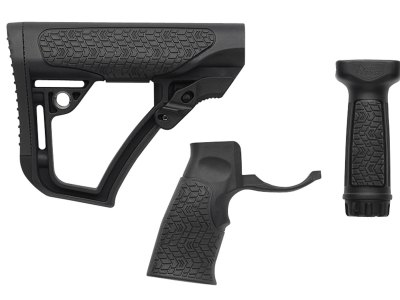 Daniel Defense 2810206145006 Collapsible Buttstock Pistol Grip/Vertical Foregrip AR-15 Black Polymer